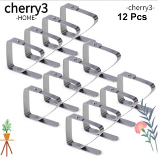 Cherry3 คลิปหนีบผ้าปูโต๊ะ สเตนเลส ทรงสี่เหลี่ยม ขนาดใหญ่ 2.7 นิ้ว ใช้ง่าย สําหรับปิกนิก กลางแจ้ง 12 ชิ้น