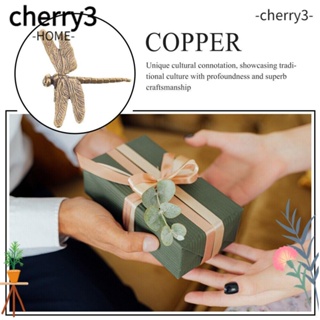 Cherry3 รูปปั้นแมลงปอ ทองแดง สร้างสรรค์ สําหรับตกแต่งบ้าน และสวน