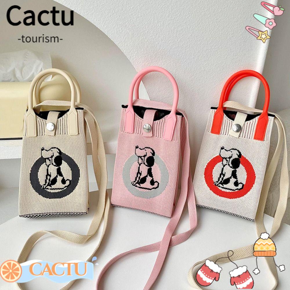 cactu-กระเป๋าถือ-ถักนิตติ้ง-แฮนด์เมด-ความจุสูง-ลายการ์ตูนสุนัข-ขนาดเล็ก-ใส่โทรศัพท์มือถือได้-สําหรับผู้หญิง