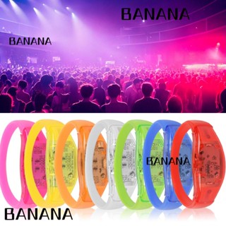 Banana1 กําไลข้อมือ มีไฟกระพริบ LED หลากสี สําหรับเล่นกีฬา 2 ชิ้น