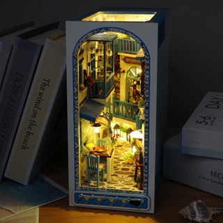  Stunning Bookshelf Insert Decoration Handmade DIY Small House Model Toy Decoration LED Book End Puzzle