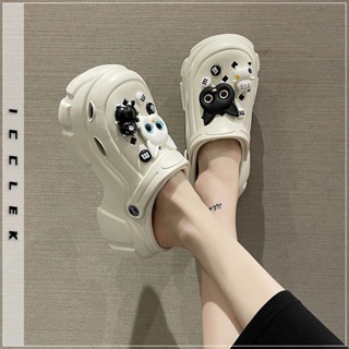 ICCLEK  องเท้าแตะหญิง รองเท้าแตะ ลำลองสำหรับผู้หญิง พื้นรองเท้าหนามาก  Stylish fashion High quality สไตล์เกาหลี B91H0WH 36Z230909