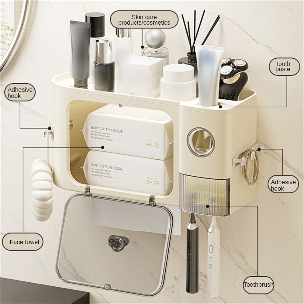 creative-light-luxury-toilet-tissue-box-wash-towel-storage-box-high-value-ห้องอาบน้ำ-face-towel-storage-box-punch-free-wall-mounted-paper-box-tools-cod