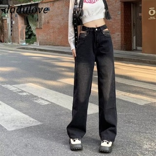 DaDulove💕 New American Ins High Street Thin Jeans Niche High Waist Loose Wide Leg Pants Large Size Trousers