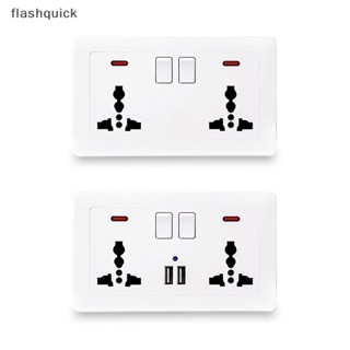 Flashquick ซ็อกเก็ตปลั๊ก UK ติดผนัง เต้าเสียบมาตรฐานอังกฤษ สีขาว ทอง แผ่นพลาสติก 13A สวิตช์ไฟไฟฟ้า สําหรับห้องครัว บ้าน สํานักงาน ดี