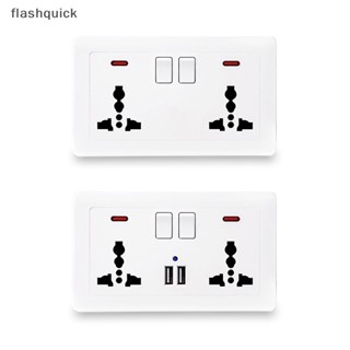 Flashquick ซ็อกเก็ตปลั๊ก UK ติดผนัง เต้าเสียบมาตรฐานอังกฤษ สีขาว ทอง แผ่นพลาสติก 13A สวิตช์ไฟไฟฟ้า สําหรับห้องครัว บ้าน สํานักงาน ดี