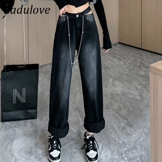 DaDulove💕 New American Ins High Street Retro Washed Jeans Niche High Waist Loose Wide Leg Pants Large Size Trousers