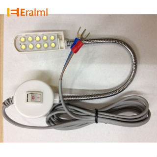 Eralml โคมไฟ LED 10 ดวง แม่เหล็ก ยืดหยุ่น สีขาว สําหรับจักรเย็บผ้า
