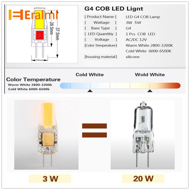 eralml-หลอดไฟฮาโลเจน-led-g4-3w-5w-12v-แบบเปลี่ยน-สําหรับโคมไฟระย้า-10-ชิ้น