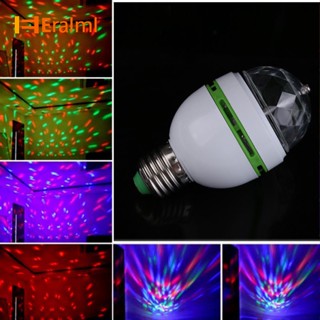 Eralml หลอดไฟดิสโก้ LED RGB E27 3W 100-240V หมุนอัตโนมัติ หลากสี สําหรับปาร์ตี้ งานแต่งงาน เวที