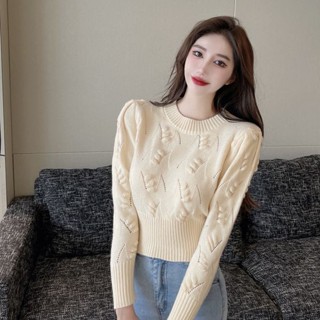 873a02 เสื้อกันหนาวแขนยาว ผ้าขนแกะถัก เอวแคบ สไตล์ตะวันตก สําหรับผู้หญิง