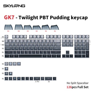 Skyloong ปุ่มกดคีย์บอร์ด 126 คีย์ Twilight GK7 PBT สําหรับคีย์บอร์ด Mechanical