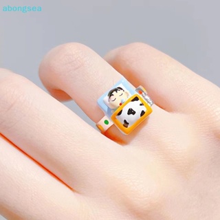 Abongsea แหวนแฟชั่น ลายการ์ตูนชินจัง ปรับได้ ของขวัญ สําหรับคู่รัก 1 ชิ้น
