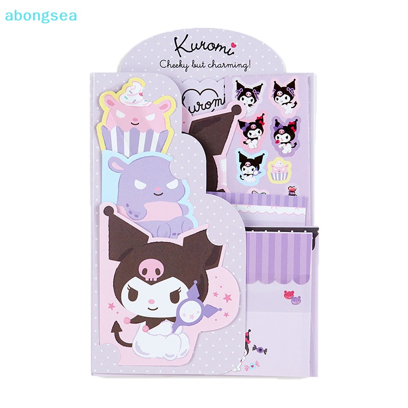 abongsea-ชุดกระดาษโน้ต-ลายการ์ตูน-hello-kitty-kuromi-น่ารัก