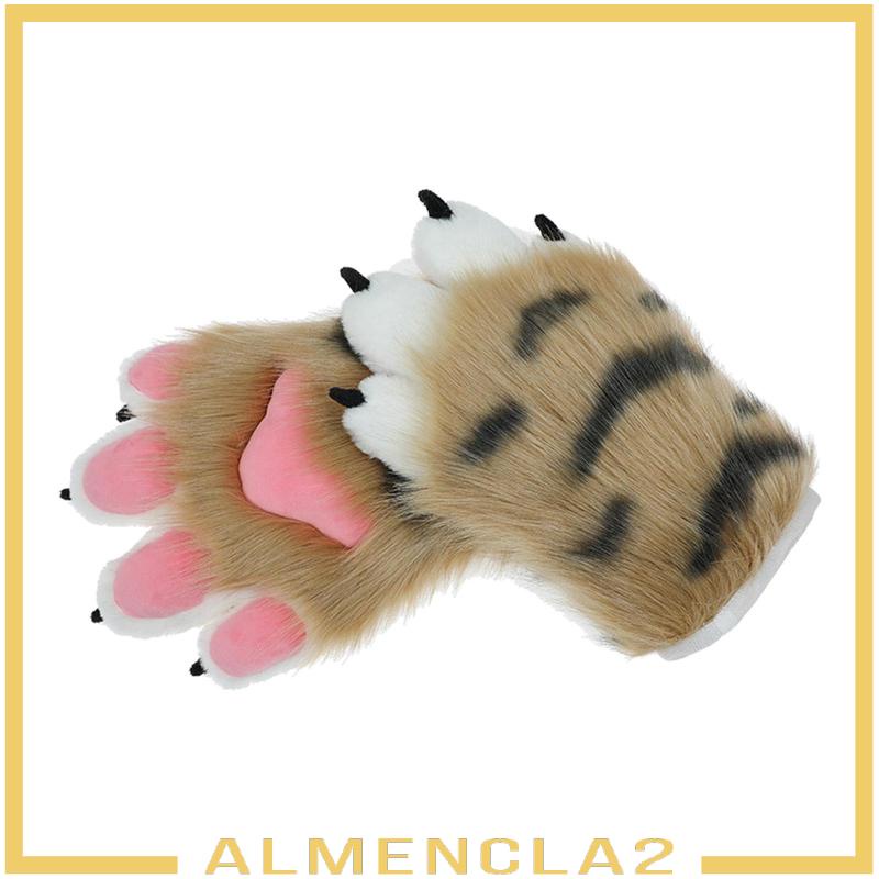 almencla2-ถุงมือขนยาว-รูปอุ้งเท้าเสือน่ารัก-อุปกรณ์เสริม-สําหรับปาร์ตี้ฮาโลวีน-คริสต์มาส-2-ชิ้น