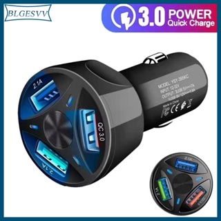 Blg 3 In 1 ที่ชาร์จ USB QC3 0 ชาร์จเร็ว สําหรับรถยนต์