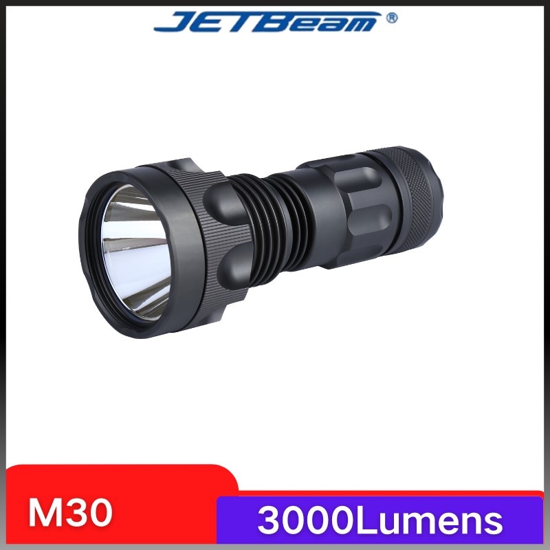 jetbeam-m30-ไฟฉาย-led-3000-ลูเมน-ระยะไกลมาก-695-เมตร-ชาร์จ-usb-พร้อมแบตเตอรี่