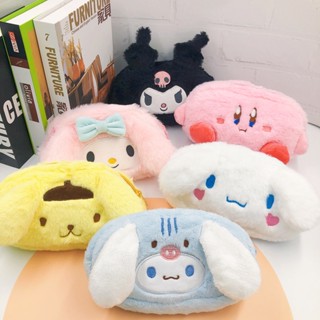 SANRIO กระเป๋าดินสอ ผ้ากํามะหยี่ขนนิ่ม ลาย LinaBell Cinnamoroll Melody Kuromi Pom Pom Purin Kirbys Dream Land Stellalou น่ารัก สําหรับใส่เครื่องเขียน