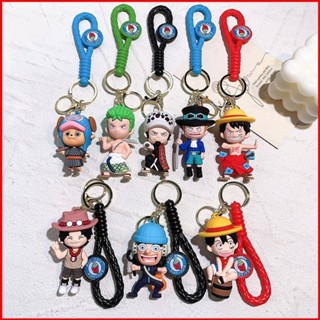 Fash ONE PIECE พวงกุญแจ จี้ตุ๊กตาฟิกเกอร์ PVC อนิเมะ Luffy Zoro Sanji ของเล่นสําหรับเด็ก