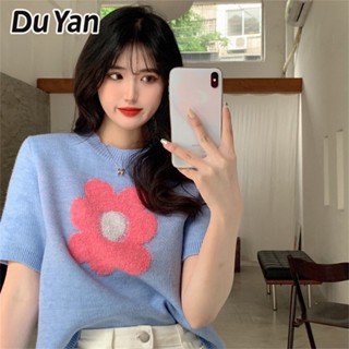 Du YAN เสื้อกันหนาว คอกลม ผ้าถัก แบบสวมหัว สําหรับผู้หญิง