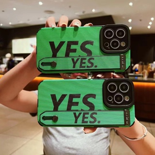 เคสโทรศัพท์มือถือ tpu แบบนิ่ม ลาย yes สีเขียว สําหรับ iPhone 14 14promax 14pro 13pro 12pro 12promax 13promax 11pro