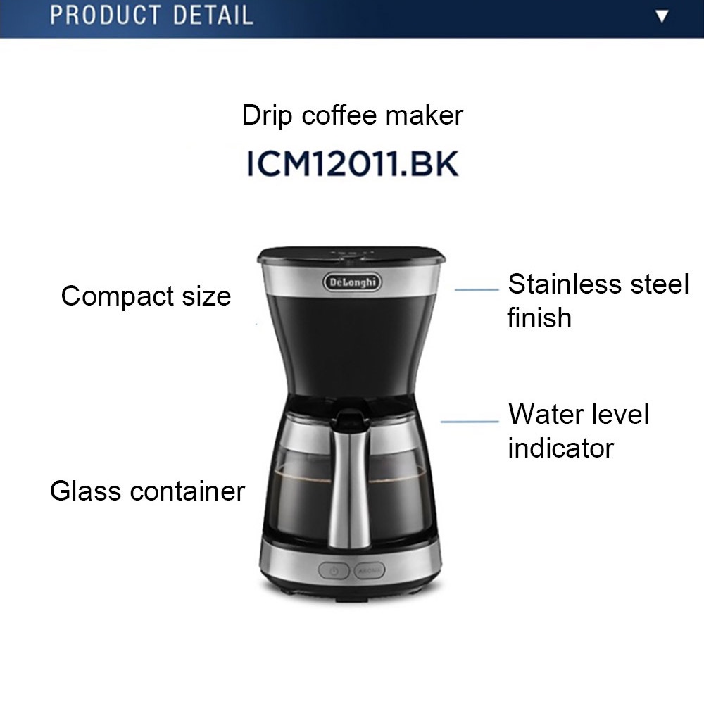 delonghi-icm12011bk-drip-coffee-maker-automatic-portable-home-cafe