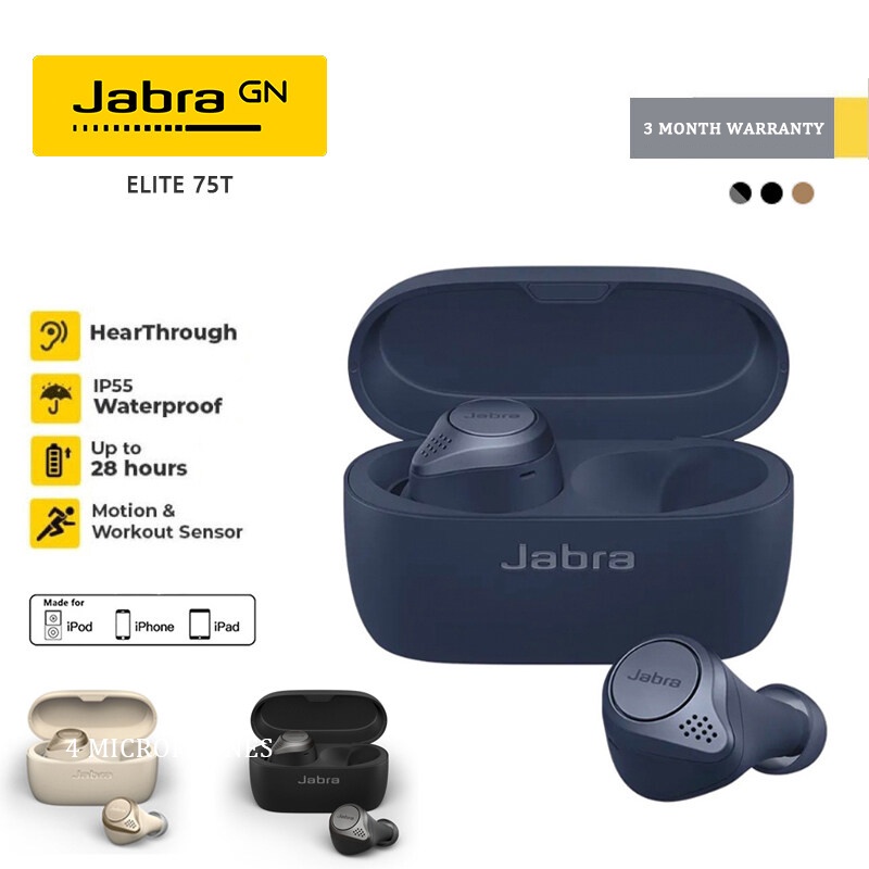 แท้-jabra-elite-75t-ไมโครโฟนในตัว-หูฟังบลูทูธแบบสปอร์ตกันน้ำชนิดใส่ในหู-jabra-bluetooth-earbuds