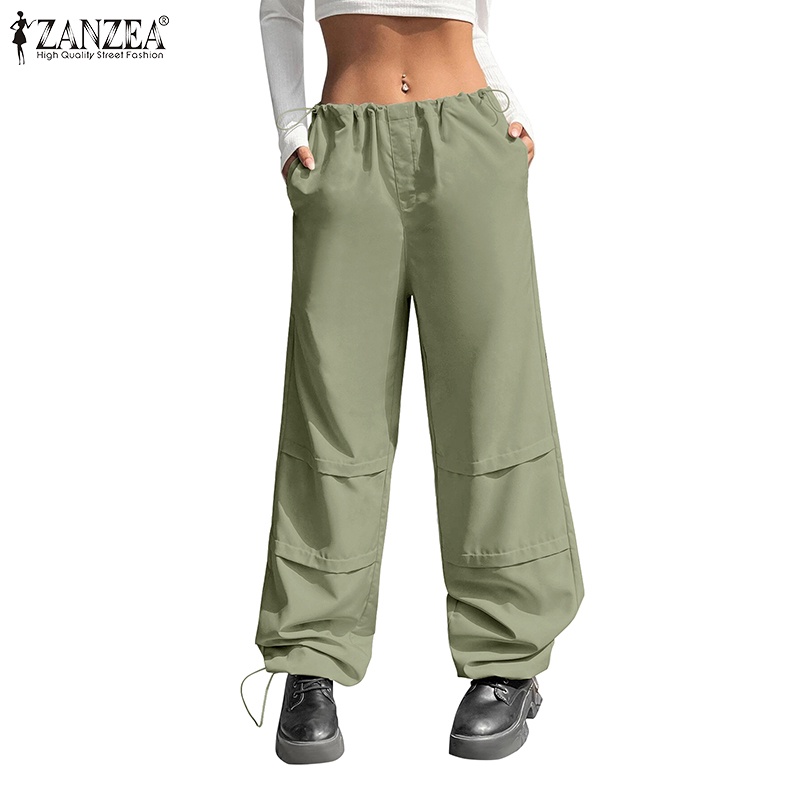 zanzea-celmia-กางเกงคาร์โก้-ขายาว-เอวยางยืด-ทรงหลวม-ลําลอง-สําหรับผู้หญิง