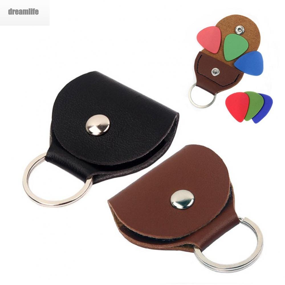 dreamlife-guitar-pick-bag-bass-case-holder-pu-leather-pick-portable-ukulele-3-picks