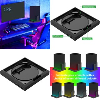 Cre ฐานขาตั้งเกมคอนโซล ไฟ RGB LED พร้อมพอร์ต USB สําหรับ XboxSeries X S