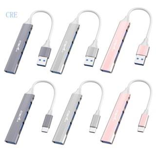 Cre ฮับ USB Type C 4 พอร์ต 3 USB2 0+1 USB3 0 อเนกประสงค์ สําหรับแล็ปท็อป แท็บเล็ต