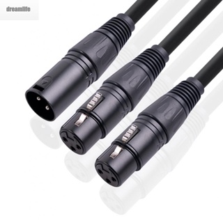 【DREAMLIFE】Mic Cable 3-Pin 50cm Length Bare Copper Wire Black XLR 100% Brand New For Mixers