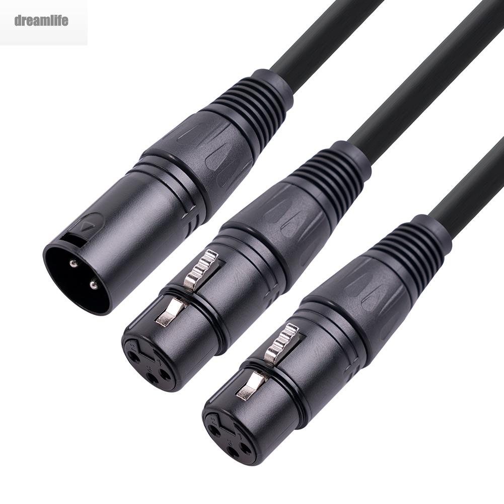 dreamlife-mic-cable-3-pin-50cm-length-bare-copper-wire-black-xlr-100-brand-new-for-mixers