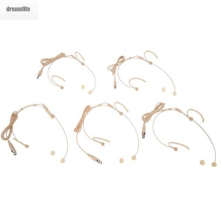 【DREAMLIFE】Double Earhook Headset Mic 3 Pin 4 Pin 3.5mm Beige Double Earhook For Shure