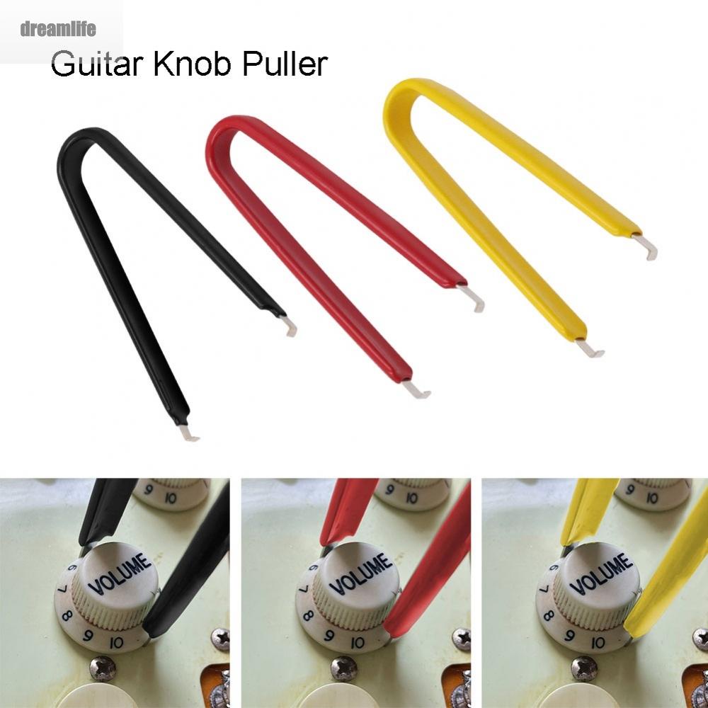 dreamlife-guitar-knob-puller-1-pc-11-5-2cm-20g-black-metal-yellow-knob-puller-tool