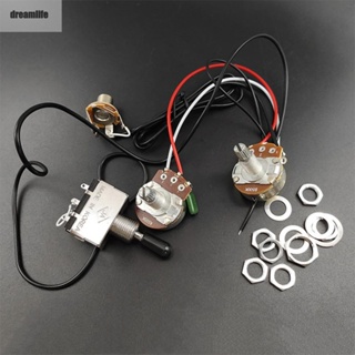 【DREAMLIFE】Wiring Harness Silver Metal 18mm Shafts 1T1V Black Hat 3-Way Toggle Switch