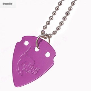 【DREAMLIFE】Pick Necklace Aluminium Alloy Etching Fashion Guitar Plectrum Lightweight