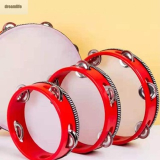 【DREAMLIFE】Party Tambourine Manual Percussion Polyester 4/6/8/10 Inch Melodious Plink