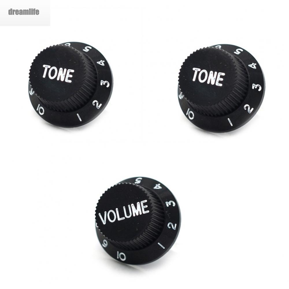 【DREAMLIFE】New Set Of 3 Top Hat Guitar Control Knobs Volume Tone Fender