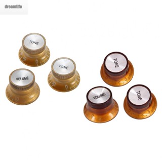 【DREAMLIFE】Guitar Control Knobs 1 VOLUME 2 TONE Knobs ABS Brown Brand New Strat Knob