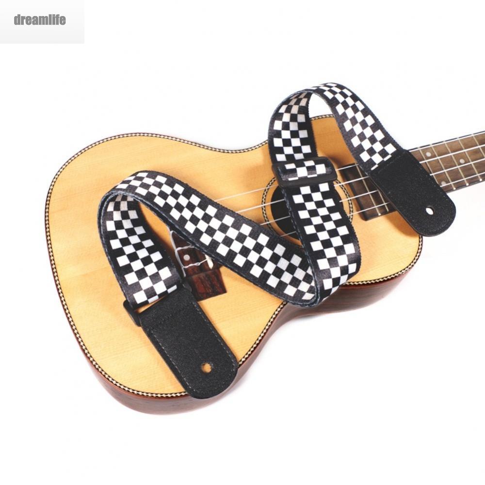 dreamlife-ukulele-strap-accessories-black-white-plaid-for-ukulele-part-replace-replacement