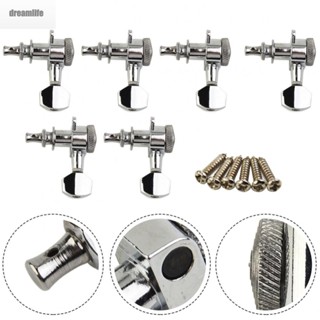 【DREAMLIFE】Universal Pegs Machine Head Replacement Locking Tuning 6 Inline Guitar Tuners