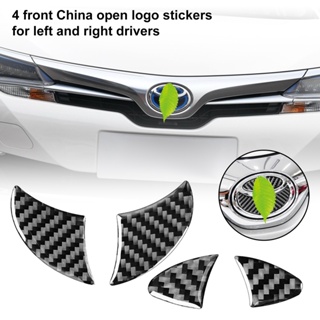 Dro-dropship สติกเกอร์โลโก้ คาร์บอนไฟเบอร์ กัน UV เป็นมิตรกับสิ่งแวดล้อม สําหรับติดตกแต่งแผงรถยนต์ Toyota Corolla 2014-2018 4 ชิ้น