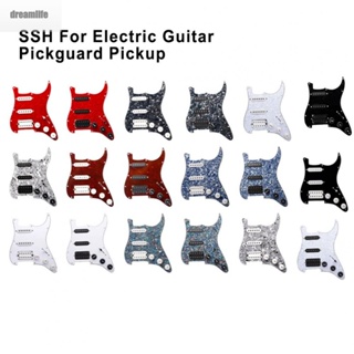 【DREAMLIFE】Loaded SSH Guitar Pickguard and Pickup Set with White Control Knobs and Switches