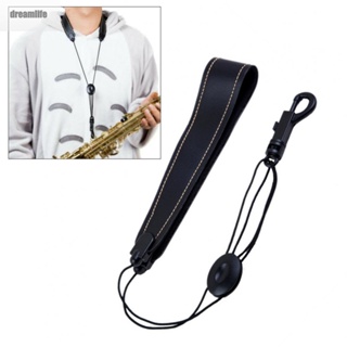 【DREAMLIFE】Saxophone Strap Adjustable Leather For Soprano Alto Tenor Sax Great Accessory