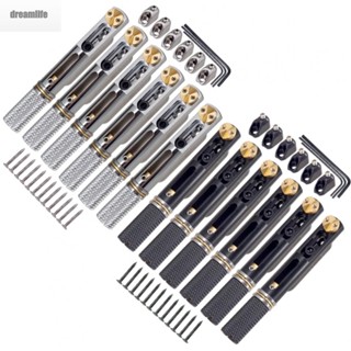 【DREAMLIFE】Guitar Bridge Metal Parts Replacement Screws Silver&amp;Black Strings Wrench