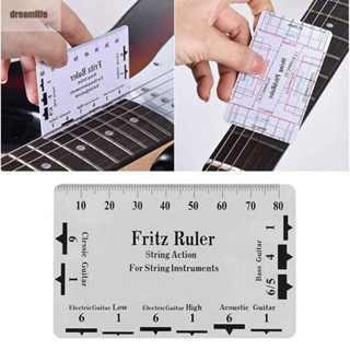 【DREAMLIFE】Guitar String Action Gauge Ruler 8.5x5.4cm/3.3x2.1inch Double-sided Plastic