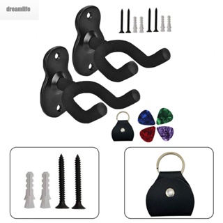 【DREAMLIFE】Guitar Hangers 117*95*60mm 2 Pcs 235g Black Display Holder Hook Wall Mount