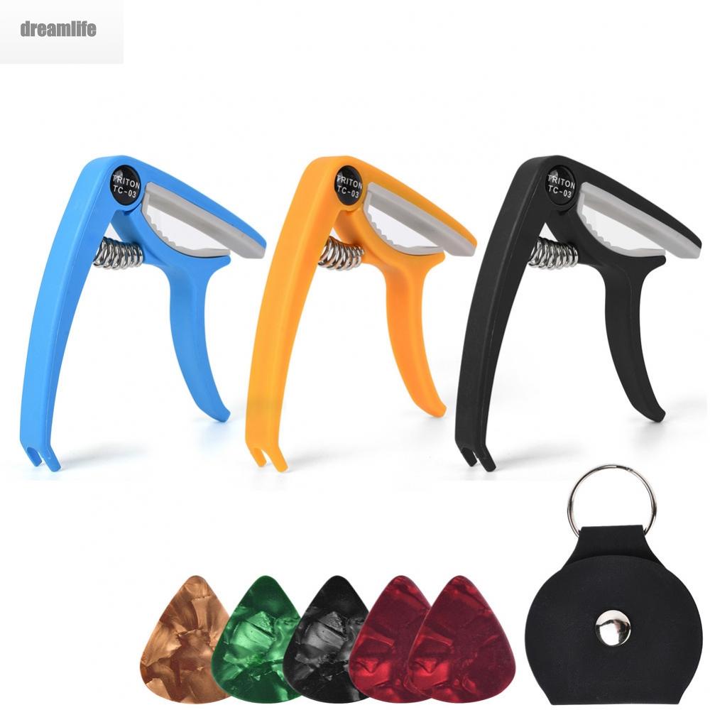 dreamlife-professional-guitar-capo-set-easy-to-use-protects-your-instrument-includes-picks
