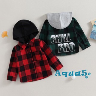 Aqq- เสื้อเชิ้ตแขนยาว มีฮู้ด ลายสก๊อต ทรงหลวม สีแดง สีเขียว สําหรับเด็กทารกแรกเกิด